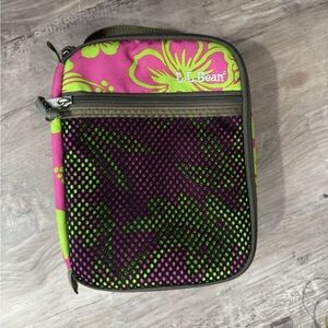 L.L. Bean Pink and Green Floral Lunch Bag